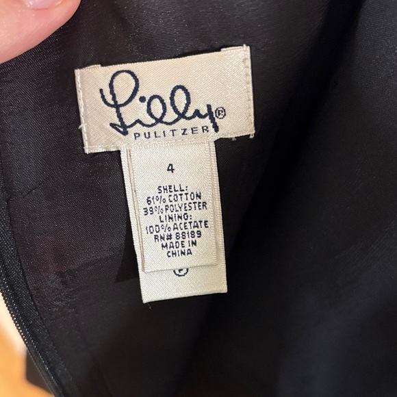 Lily Pulitzer Elegant Black Sleeveless Dress with Vertical Ruffle & Scoop Back - Picture 2 of 6